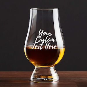 Personalized glencairn glass, scotch and whiskey tasting glass, groomsman gift, christmas gift, handmade