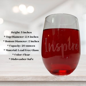 Set of two etched personalized stemless wine glass, stemless wine glasses, custom engraved wine glasses, wine glass set gift, gift for mom