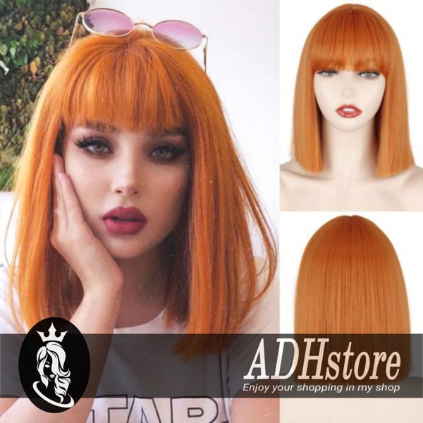 Orange Wig Etsy