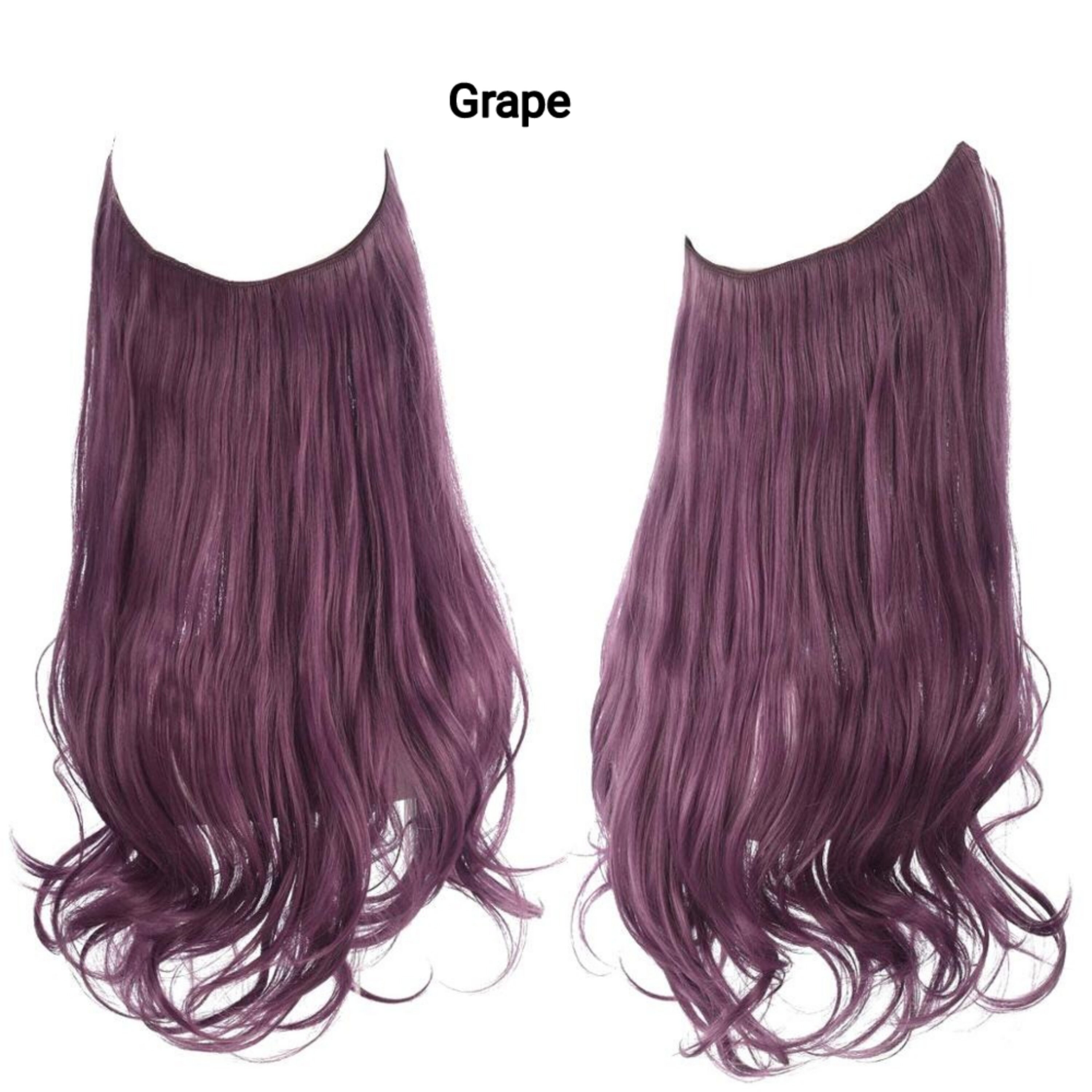 Natural Synthetic Halo long wavy Hair Extensions without clips Etsy