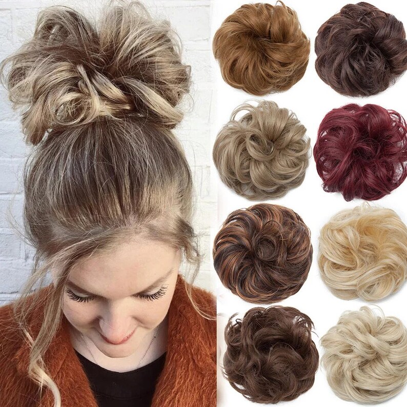 Hair Bun Pad Elastic Hair Rope Rubber Band Hair Extensions Etsy