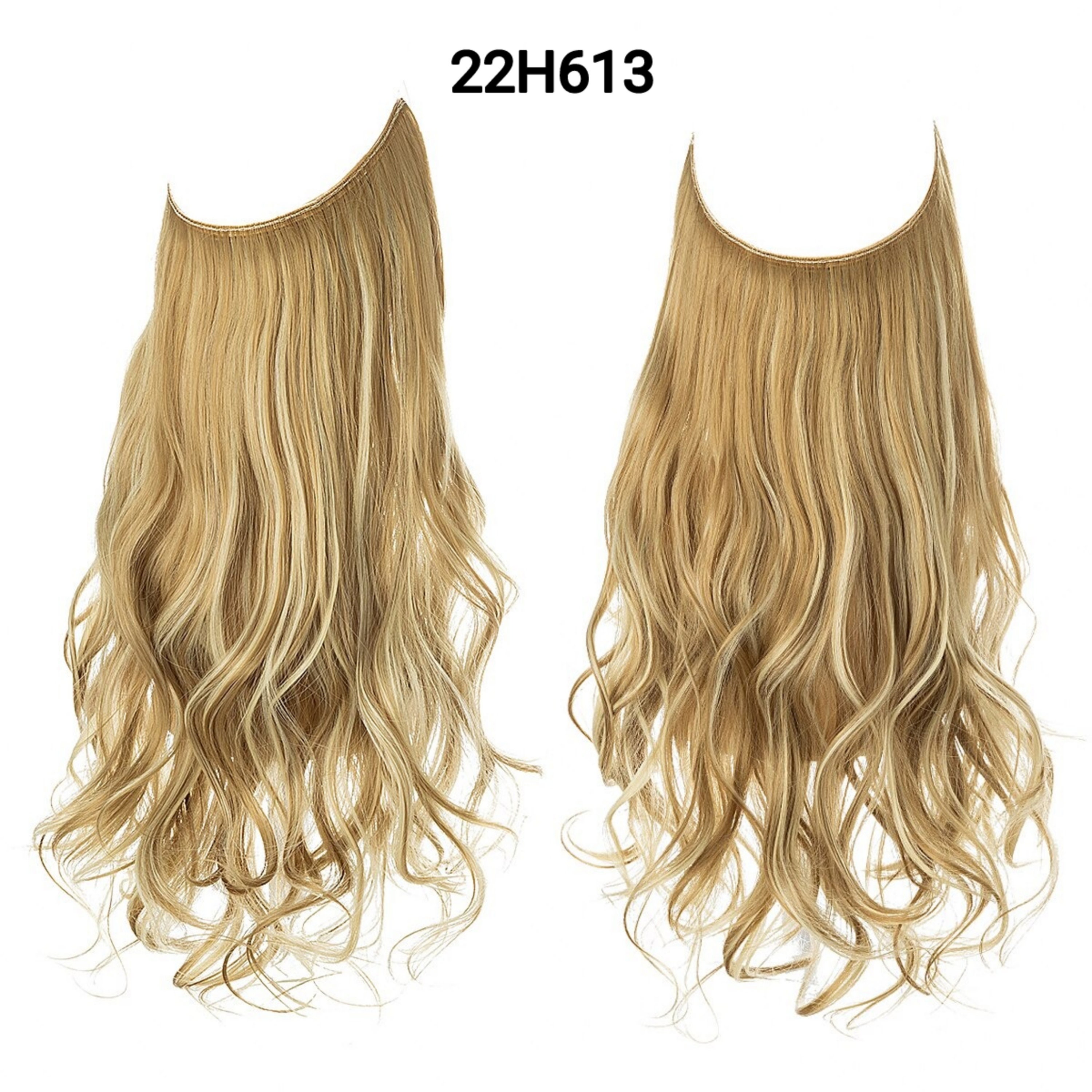 Natural Synthetic Halo long wavy Hair Extensions without clips Etsy