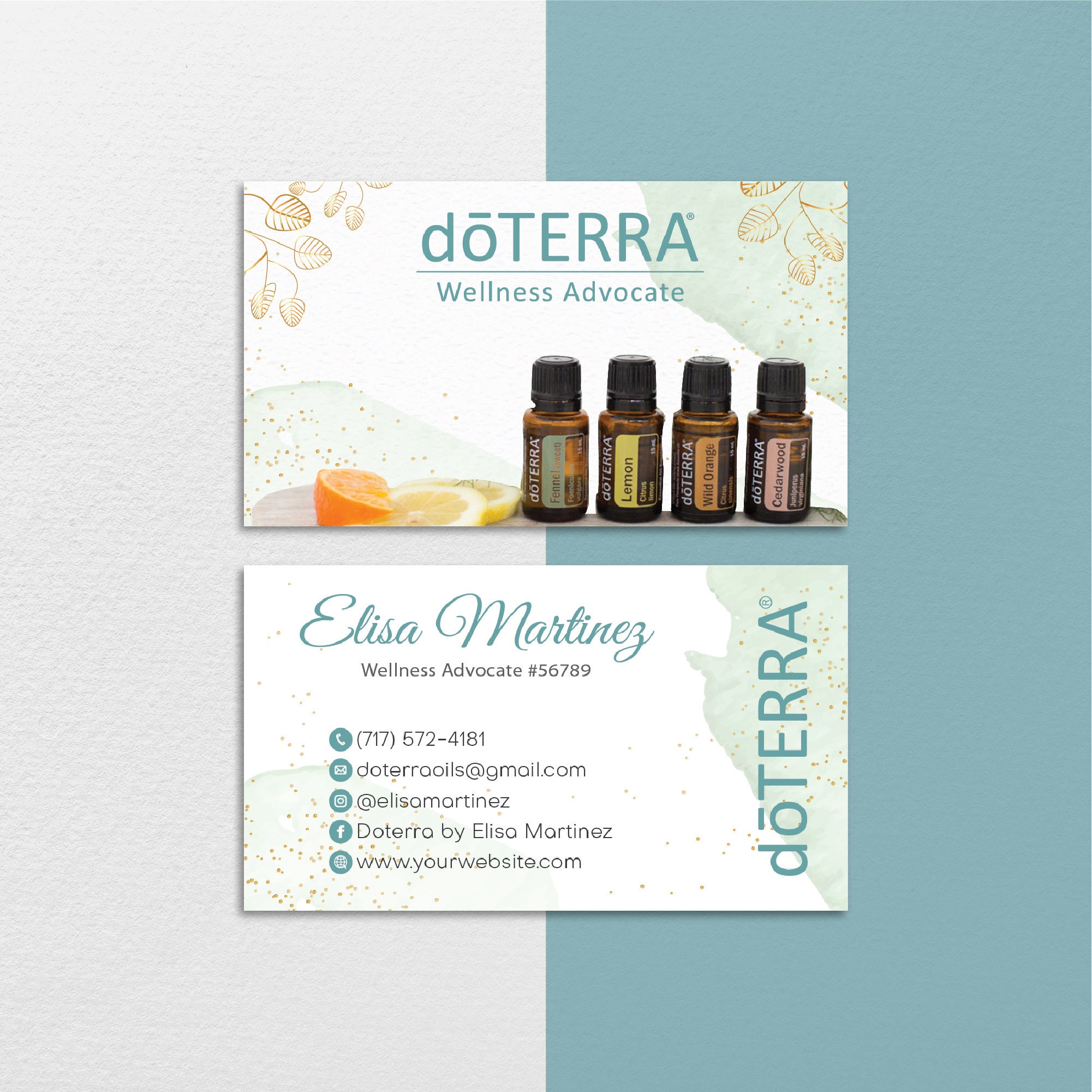 Doterra Business Cards Printable Doterra Business Card Etsy