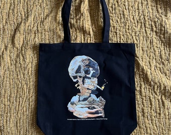 Smoking Skeleton Tote Bag