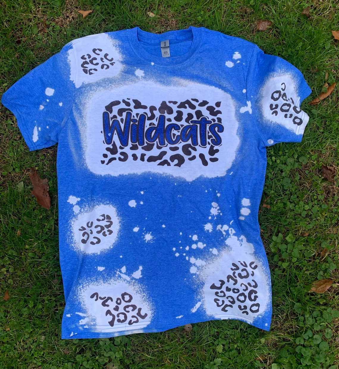Kentucky Wildcats Leopard Patch Bleached Tee Etsy