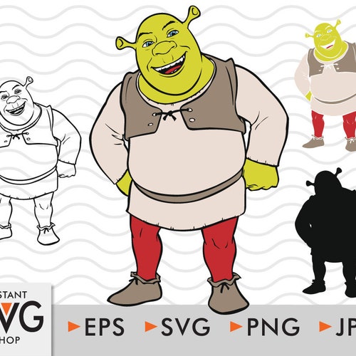 Shrek Silhouette SVG Shrek Fiona Svg Puss in Boots Clip - Etsy UK