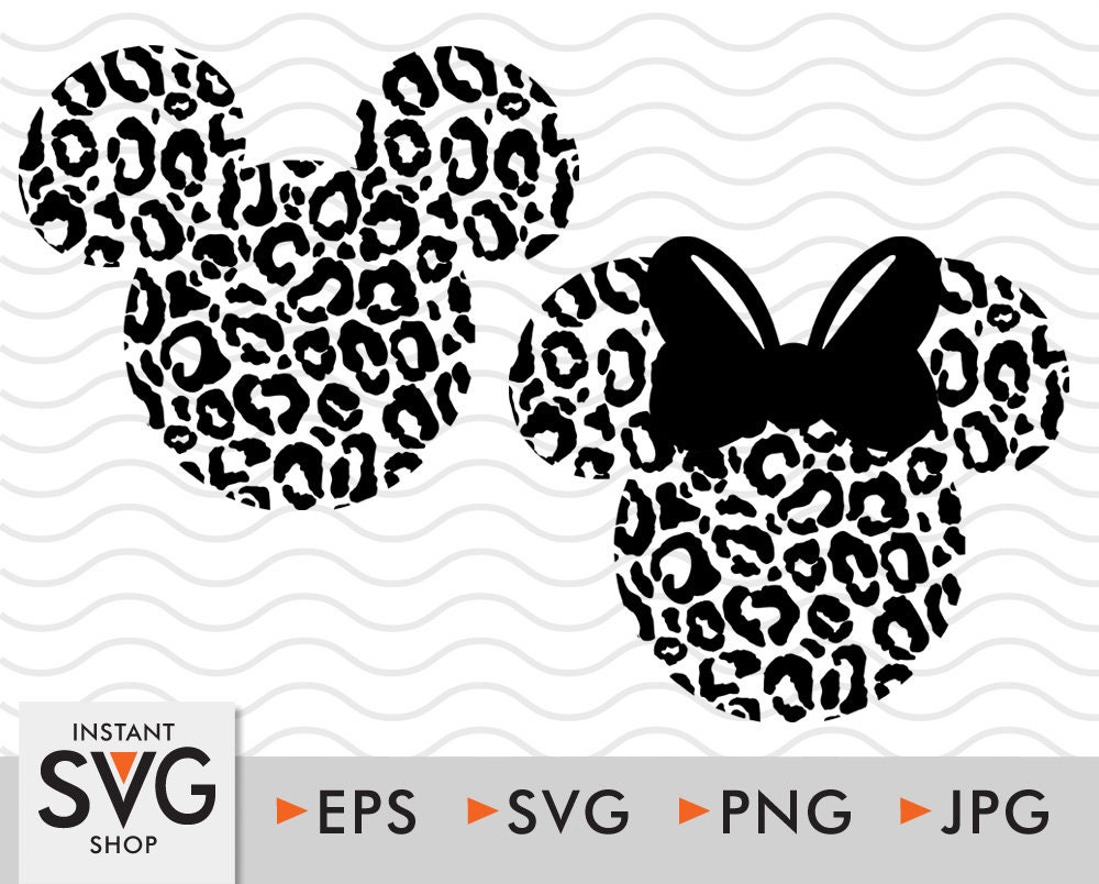 Mickey and Minnie mickey mouse cheetah leopard print svg | Etsy