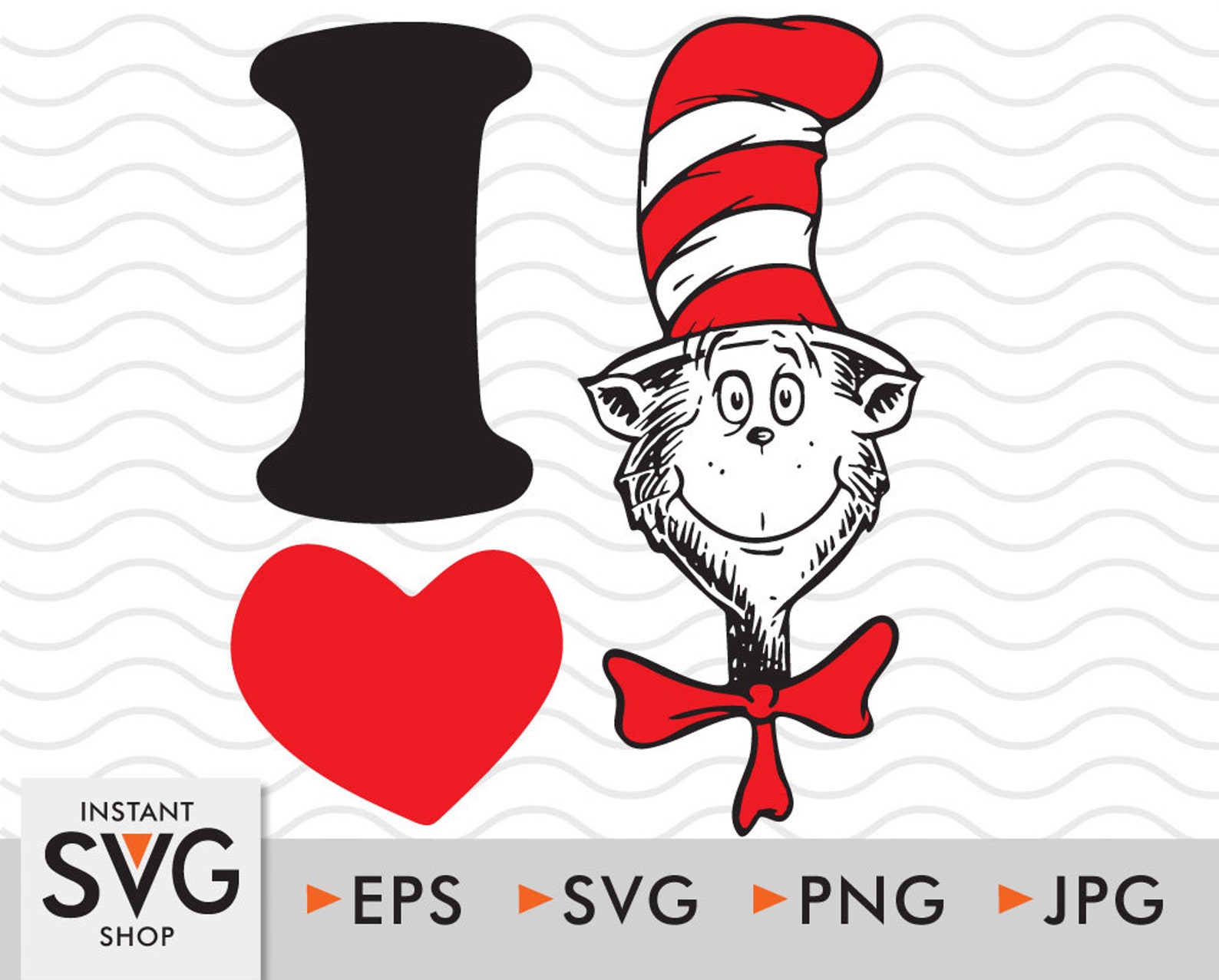 Svg File Cat Svg In The Hat Svg For Silhouette Svg For Dr Seuss Font ...