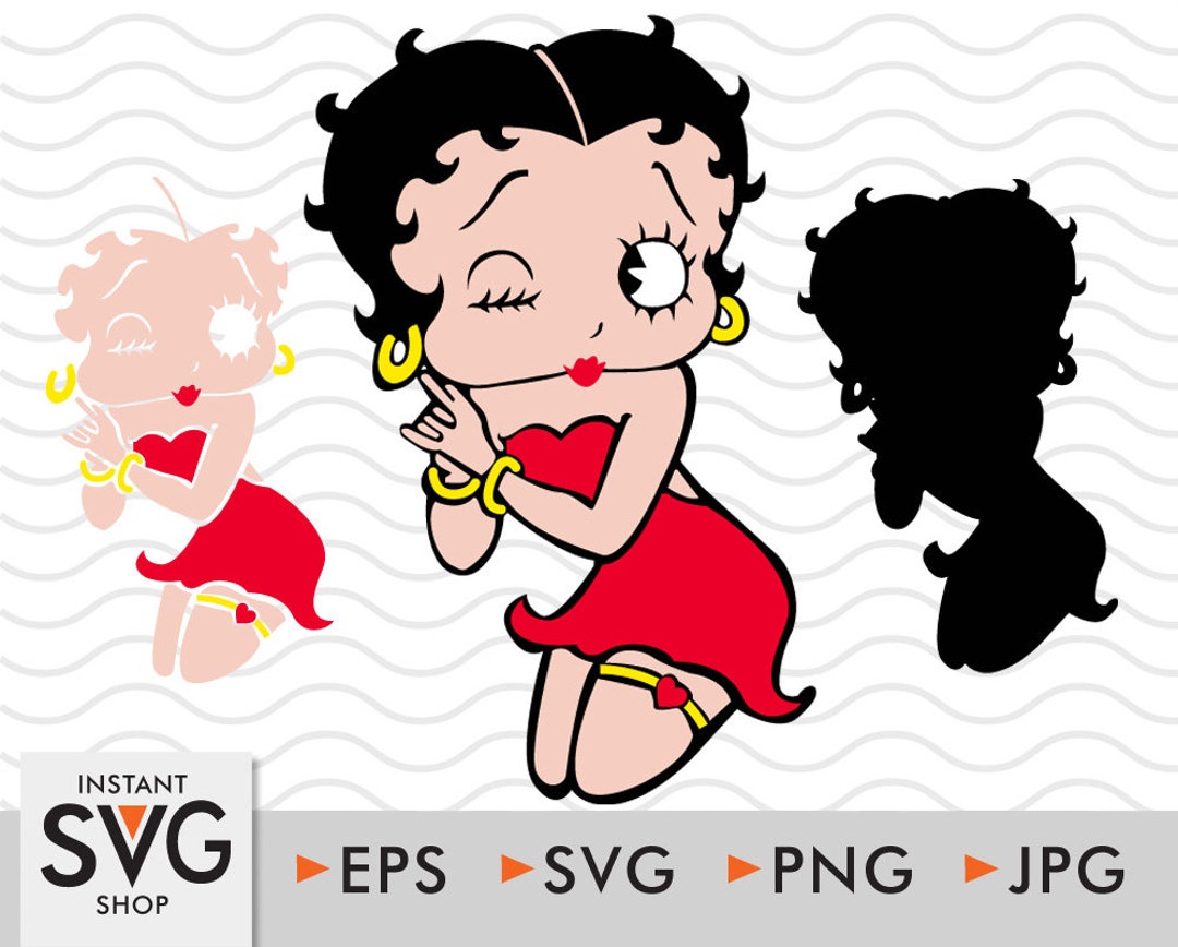 Betty Boop SVG Easy Cut Layered by Color Cutting File for - Etsy