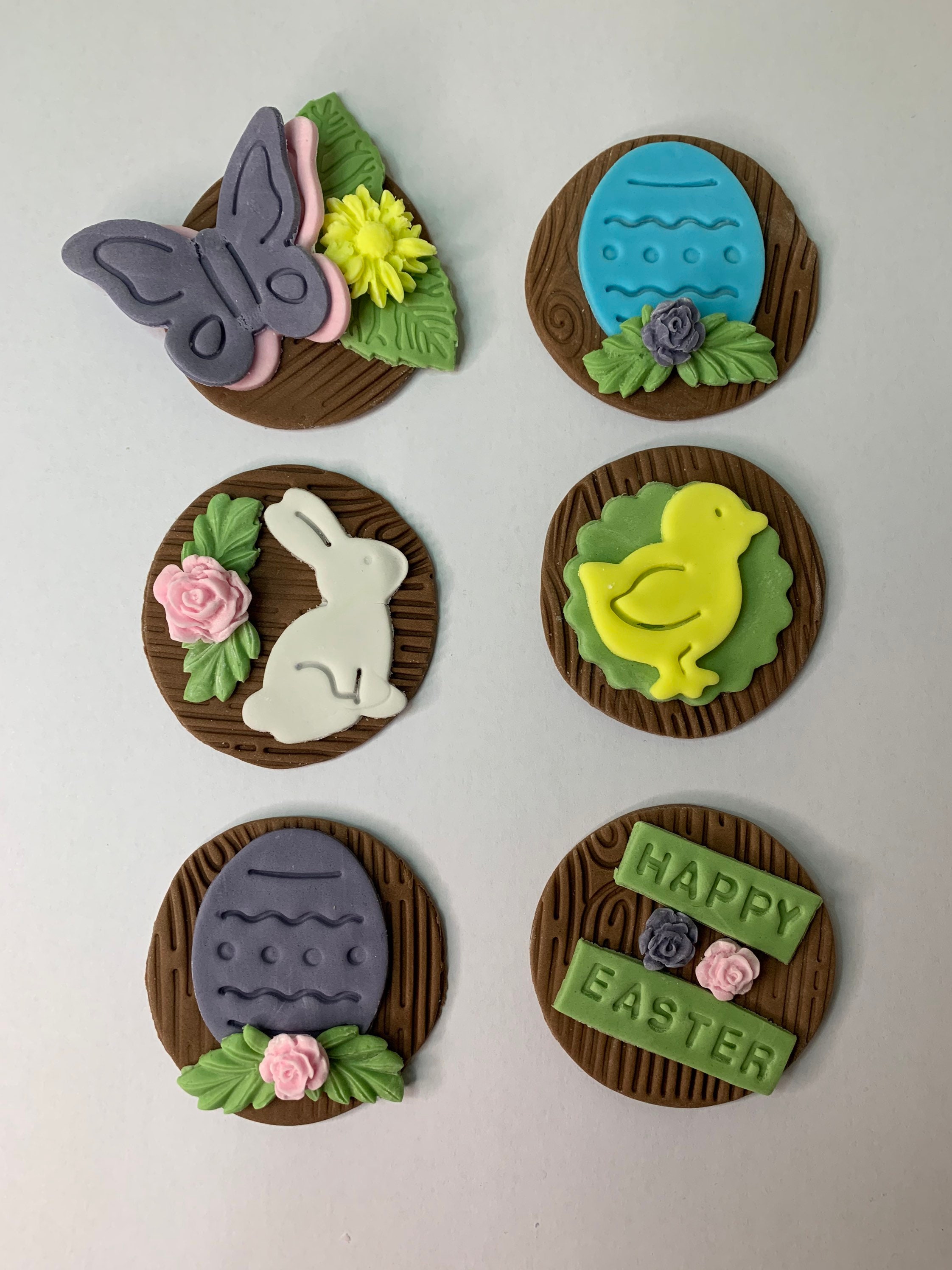 Happy Easter 6x Cupcake Fondant Toppers Decorations Etsy