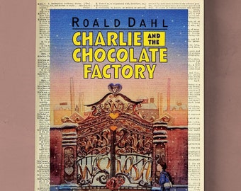 Charlie & The Chocolate Factory Printable Book Cover, Roald Dahl Print, Literary Poster, Classroom Wall Art, Book Art, Book Cover Print