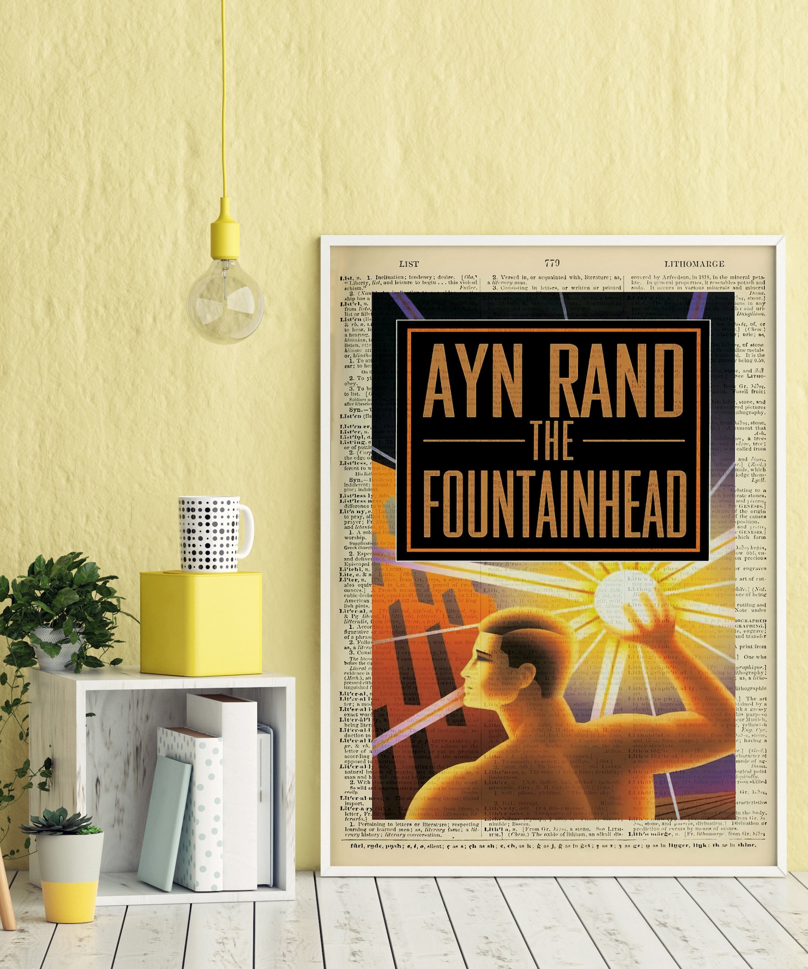 Fountainhead Printable Book Cover, Ayn Rand Print, Literary Poster