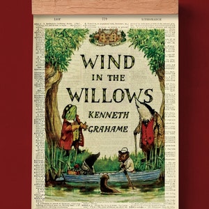 Printable Book Cover of The Wind in the Willows by Kenneth Grahame, Literary Poster, Classroom Art, Book Cover Print, Children&#39;s Literature
