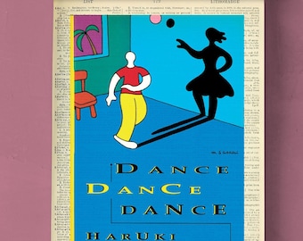 Dance Dance Dance by Haruki Murakami, Printable Book Cover, Literary Poster, Book Art, Book Cover Print, Japanese Literature