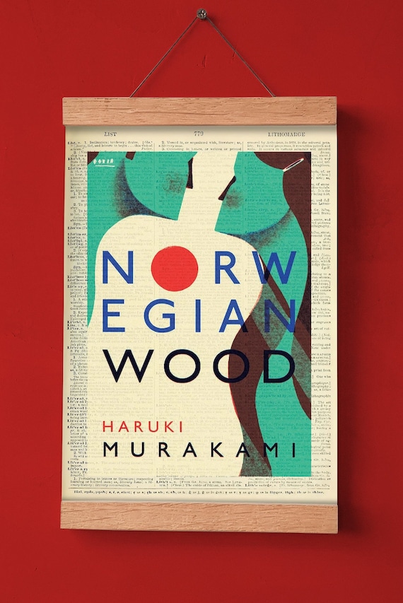 Book Cover of Norwegian Wood by Haruki Murakami Literary Etsy