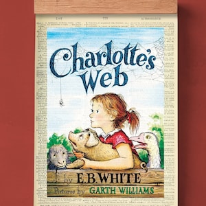 Charlotte&#39;s Web by E.B.White, Printable Book Cover, Literary Poster, Classroom Library Wall Art, Book Cover Print, American Literature