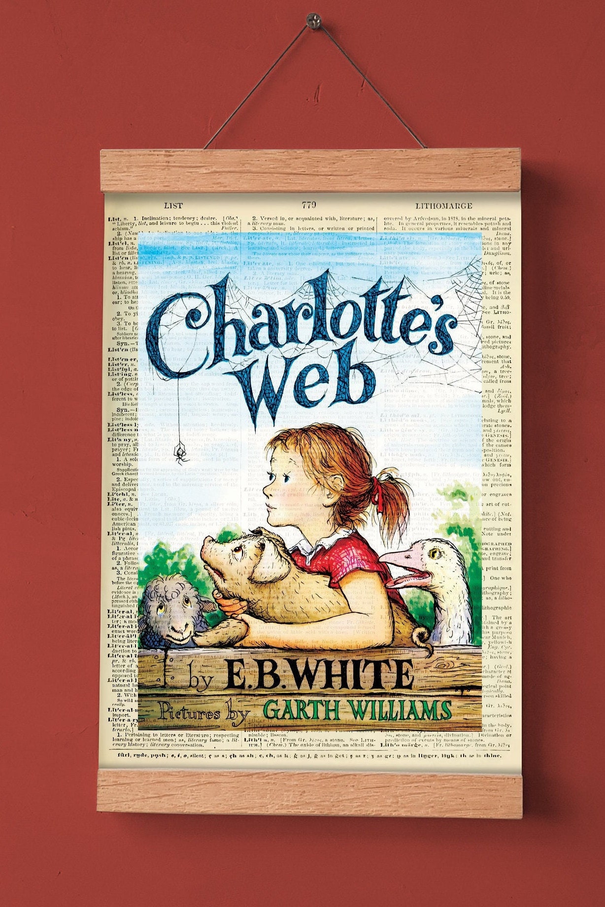 Charlotte's  by E.b.white, Printable Book Cover, Literary Poster