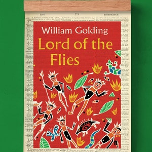 Lord of the Flies von William Golding, druckbarer Buchumschlag, literarisches Poster, Klassenzimmer, Wandkunst, Buchumschlag, englische Literatur