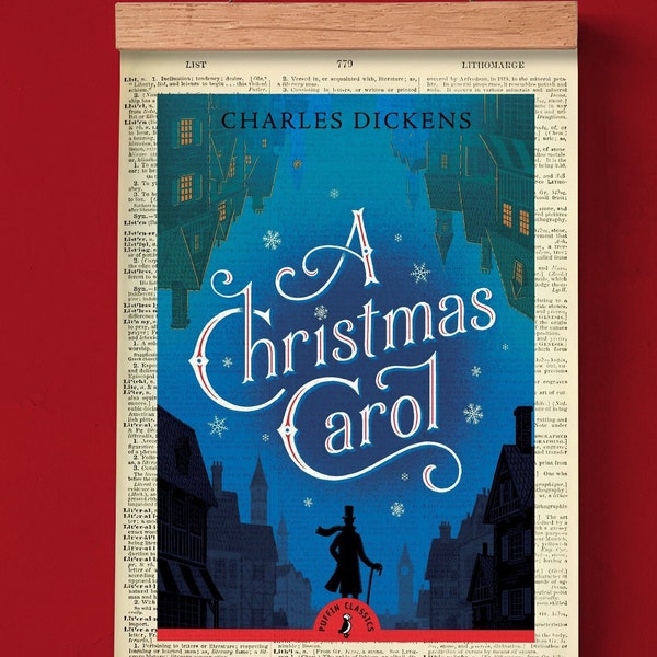 A Christmas Carol by Charles Dicken, Printable Book Cover, Literary Poster, Classroom Wall Art, Book Cover Print, Classic Literature
