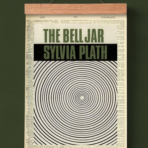 Printable Book Cover of The Bell Jar by Sylvia Plath, Literary Poster, Wall Art, Book Art, Book Cover Print, American Literature