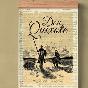 Book Cover of Don Quixote by Cervantes, Literary Poster, Classroom Wall Art, Book Art, Printable Book Cover Print