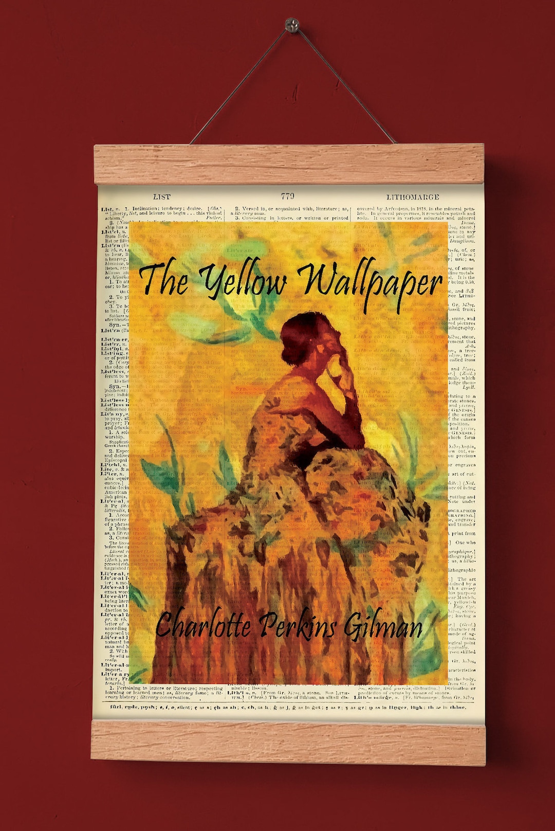 The Yellow Wallpaper by Charlotte Perkins Gilman, Printable Book Cover
