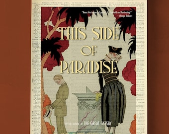 Printable Book Cover of This side of Paradise by F. Scott Fitzgerald, Literary Poster, Classroom Wall Art, Book Cover Print