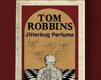 Jitterbug Perfume by Tom Robbins, Printable Book Cover, Literary Poster, Wall Decor, Book Art, Book Cover Print, American Literature Art