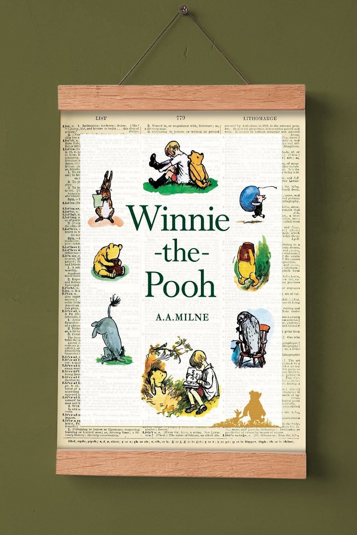 Printable Book Cover of Winnie the Pooh by A.a.milne, Literary Poster ...