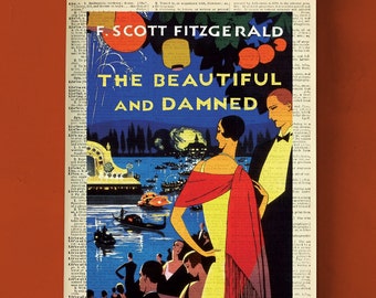 Printable Book Cover of The Beautiful and Damned by F. Scott Fitzgerald, Literary Poster, Gallery Art, Book Cover Print, American Literature