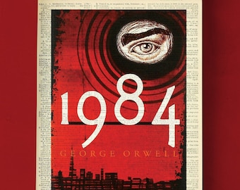 1984 by George Orwell, Printable Book Cover, Literary Poster, Classroom Wall Art, Book Cover Print, Literature Gift