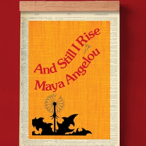 And Still I Rise von Maya Angelou, druckbares Buchcover, literarisches Poster, Klassenzimmer Wandkunst, Buchcover, feministische Literatur