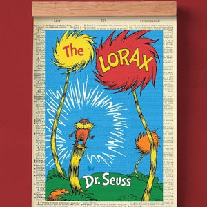 The Lorax von Dr.Seuss, druckbare Buchcover, Literatur Poster, Klassenzimmer Wandkunst, Buchkunst, Kinderliteratur