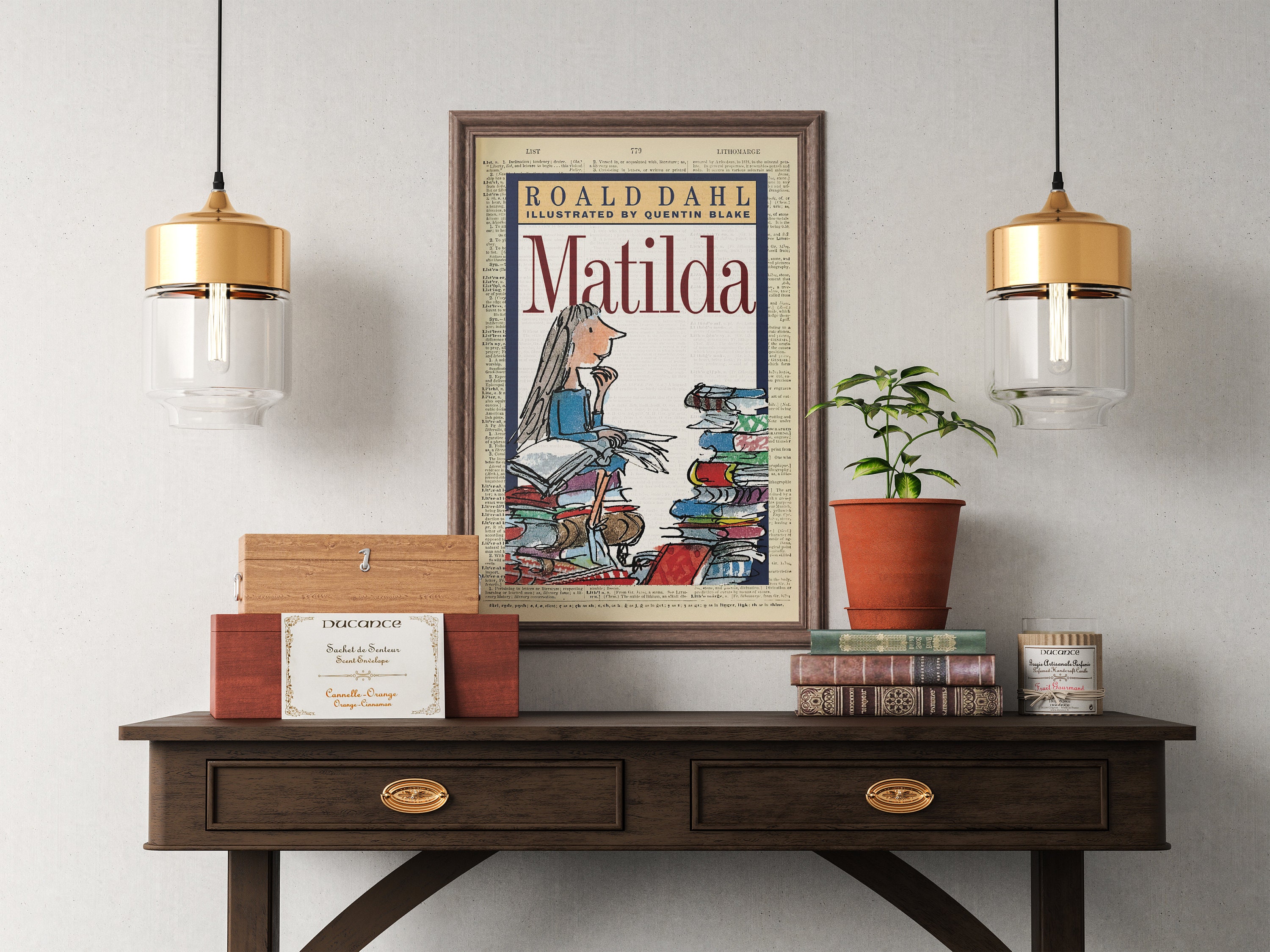 Printable Book Cover of Matilda by Roald Dahl Literary Poster
