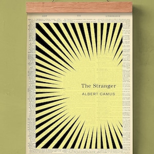 The Stranger by Albert Camus, Printable Book Cover, Literary Poster, Classroom Library Art, Book Art, Book Cover Print, French Literature