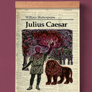 Julius Caesar by Shakespeare, Printable Poster, Classroom Library Wall Art, Book Art, Book Cover Print, English Literature, Dictionary Art