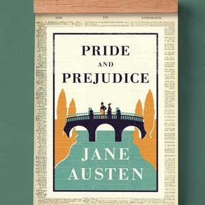Printable Book Cover of Pride and Prejudice by Jane Austen, Literary Poster, Book Art, Book Cover Print, English Literature