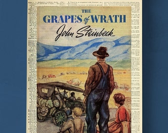 The Grapes of Wrath by John Steinbeck, Printable Book Cover, Literary Poster, Classroom Wall Art, Book Cover Print, American Literature