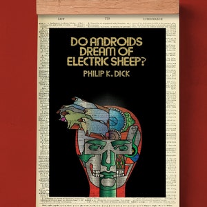 Androides sonham com ovelhas elétricas por Philip K. Dick, capa de livro para impressão, pôster literário, impressão de capa de livro, pôster de ficção científica