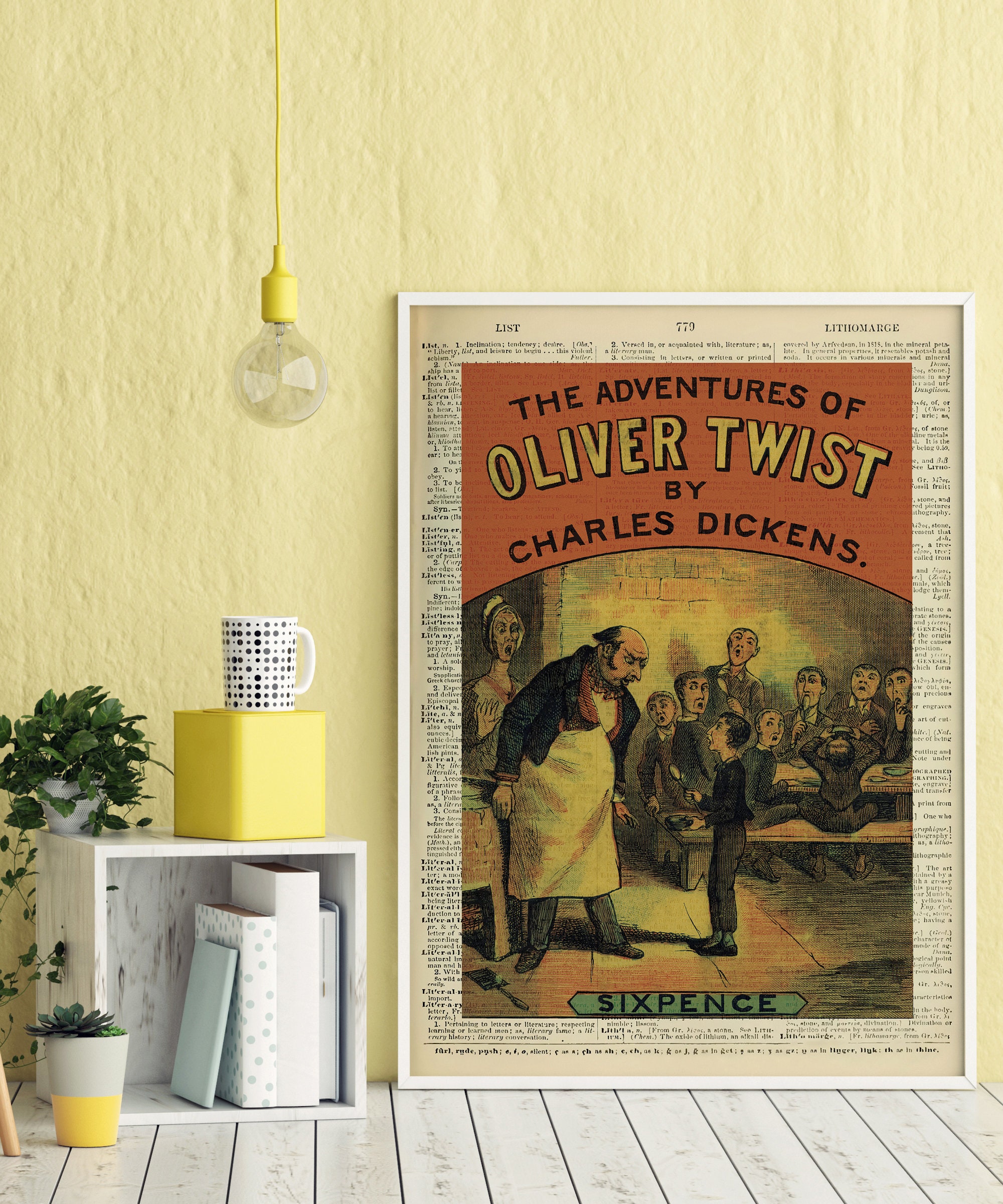 Printable Book Cover Oliver Twist by Charles Dickens, Literary Poster