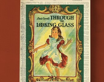 Printable Book Cover Through The Looking Glass by Lewis Carroll, Literary Poster, Classroom Wall Art, Book Cover Print, Children's Classics