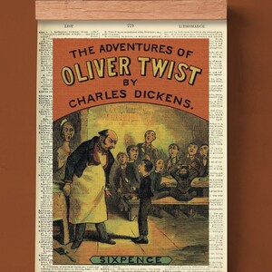 Printable Book Cover Oliver Twist by Charles Dickens, Literary Poster, Classroom Library Wall Art, Book Cover Print, English Literature