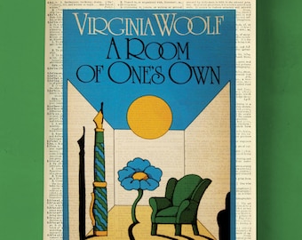 Printable Book Cover A room of One&#39;s Own by Virginia Woolf, Literary Poster, Wall Decor, Book Art, Book Cover Print, English Literature