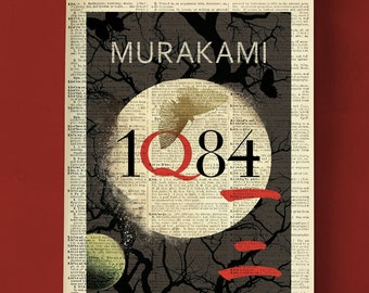 1Q84 by Haruki Murakami, Printable Book Cover, Literary Poster, Classroom Library Wall Art, Book Cover Print, Japanese Literature