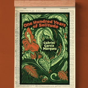Cien años de soledad de Gabriel García Márquez, portada de libro imprimible, póster literario, regalo para maestros, arte mural para biblioteca,