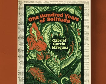 One Hundred Years of Solitude by Gabriel Garcia Marquez, Printable Book Cover, Literary Poster, Teachers Gift, Library Wall Art,