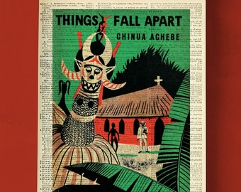 Things Fall Apart by Chinua Achebe, Printable Book Cover, Literary Poster, Classroom Wall Art, Book Art, Book Cover Print, African Novel Art