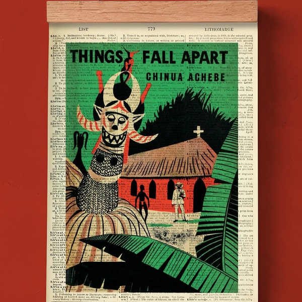 Things Fall Apart by Chinua Achebe, Printable Book Cover, Literary Poster, Classroom Wall Art, Book Art, Book Cover Print, African Novel Art