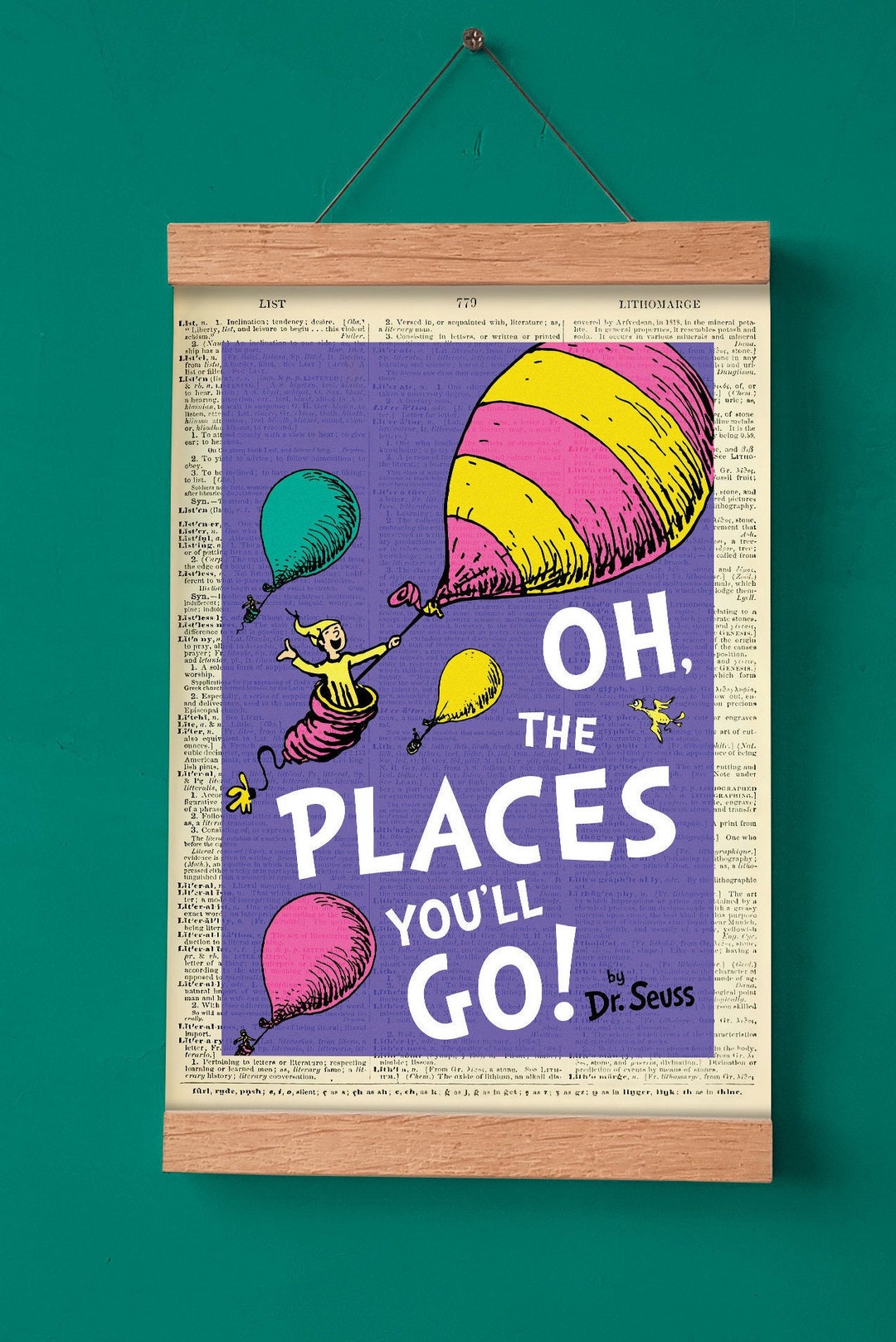 Oh the Places You'll Go by Dr.seuss, Literary Poster, Classroom Library ...