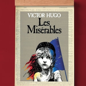 Les Miserables by victor Hugo, Printable Book Cover, Literary Poster, Book Cover Print, French Literature